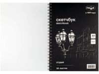Альбом для графики на спирали Гамма "Студия" А4 30 л 140 г, черный
