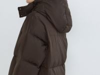 Пуховик с натуральным утеплителем, Коричневый