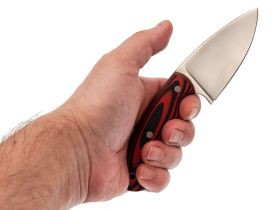 Разделочный нож Бобр цм, сталь N690, рукоять G10, черно-красный