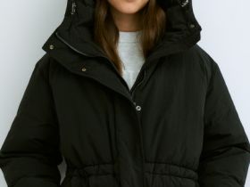 Пуховик для девочек, Черный