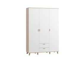 Распашной шкаф Пронто 3-150x220 Береза/Белый с зеркалом
