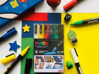 Набор маркеров UNI POSCA PC-3M "Стандартные цвета" 6 шт 0,9-1,3 мм, в пластиковой упаковке