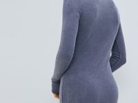 Платье в рубчик с эффектом стирки, Синий