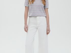 Джемпер в полоску с коротким рукавом