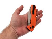 Складной нож Obertech ns-01 thumb stud satin, сталь VG-10, рукоять G10, оранжевый