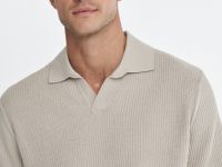 Поло текстурной вязки, Бежевый