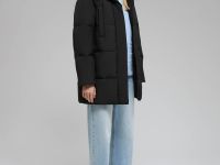 Удлиненный пуховик с натуральным пухом