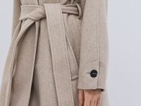 Пальто с поясом, Бежевый