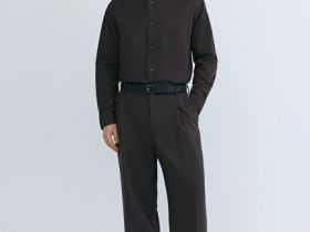 Рубашка из твила с карманом, Коричневый