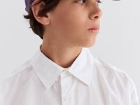 Белая школьная рубашка оверсайз с карманом Глория Джинс