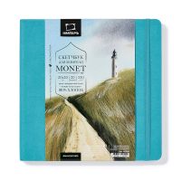 Скетчбук для акварели Малевичъ "Monet" 20х20 см 20 л 230 г, экстра-мелкое зерно, серо-голубой