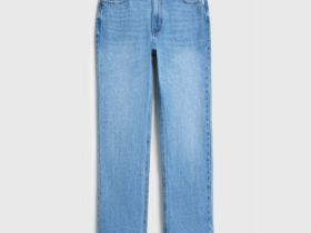 Прямые джинсы со средней посадкой, Голубой