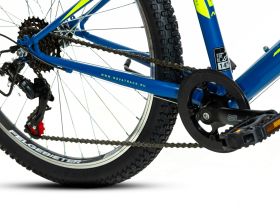 Подростковый велосипед Novatrack Racer 24, год 2023, цвет Синий-Зеленый, ростовка 12