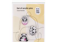 Набор акриловых значков MESHU "Cute friends", 3 шт