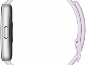 Умные часы HUAWEI Band 11 серебристые, с фиолетовым ремешком