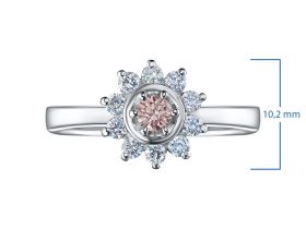Классическое кольцо из белого золота э0912кц07153800_pink