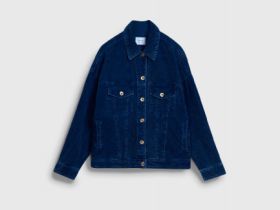 Вельветовая куртка с эффектом стирки, Синий