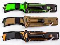 Нож для выживания с огнивом и точилкой Ganzo G8012, черно-оранжевый