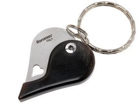 Нож-брелок складной сердце LionSteel LB CO - LionBeat Horn, сталь 440, рукоять черный рог