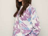 Джемпер свободного силуэта с принтом