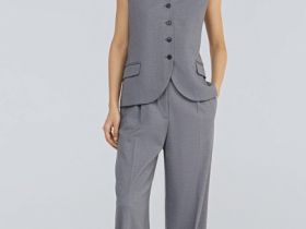 Прямые классические брюки, Серый