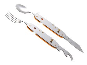 Нож перочинный Stinger 109 мм, 8 функций, оранжевый, в блистере