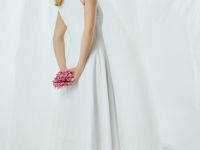 Платье миди с вырезом каре, Белый