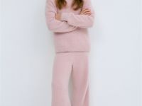 Широкие брюки с пушистым эффектом для девочек, Розовый