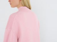 Джемпер с воротником-стойкой, Розовый