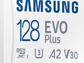 Карта памяти Samsung MicroSDXC 128Гб EVO Plus CL10 с адаптером белый