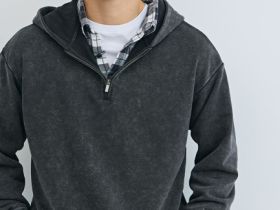 Худи c эффектом стирки, Серый
