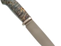 Охотничий нож Панцуй, сталь M398, рукоять кап березы, синий