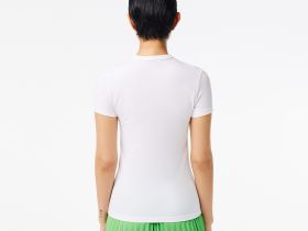 Женская хлопковая футболка Lacoste свободного кроя