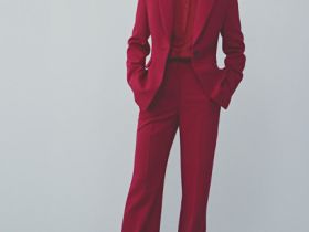 Расклёшенные брюки, Красный