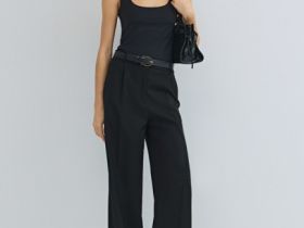 Топ с широкими бретелями, Черный