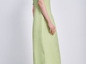 Платье миди с коротким рукавом