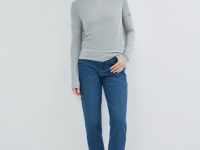 Утеплённые джинсы Mom, Синий