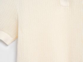 Джемпер поло из ажурной пряжи, Бежевый