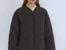 Легкая стёганая утеплённая куртка, Коричневый