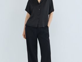 Прямые брюки с лампасами, Черный