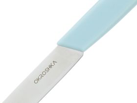 Нож кухонный для фруктов и овощей Okroshka Salad 10 см, сталь 5cr15mov, рукоять пластик, голубой