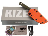 Туристический нож Kizer Evenki 1, сталь AEB-L, рукоять Orange/Green G10