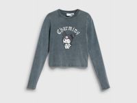 Лонгслив с принтом для девочек, Серый