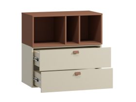 Комод Энзо 80x79 Светло-бежевый/Терракотовый