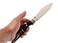 Складной нож Reptilian Трапёр-02 ограниченный выпуск, сталь D2, рукоять черный G10/зеленая микарта