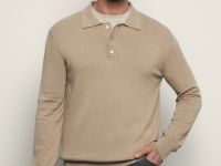 Поло с длинным рукавом из хлопка