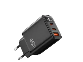 Сетевое зарядное устройство WIWU Firefly GaN 45W USB/2хType-C (Wi-G011) (черный)
