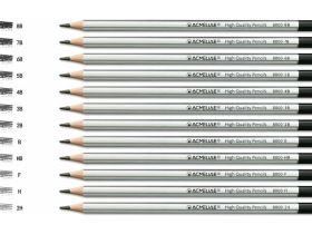 Карандаш чернографитный Acmeliae B, шестигранный, корпус серебряный