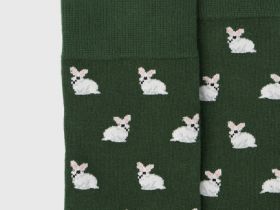 Носки с жаккардовым рисунком, Зеленый