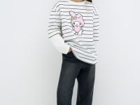 Лонгслив с принтом для девочек, Белый